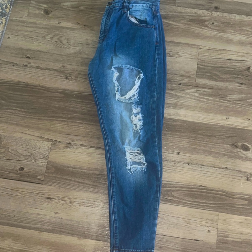 Denim ripped jeans